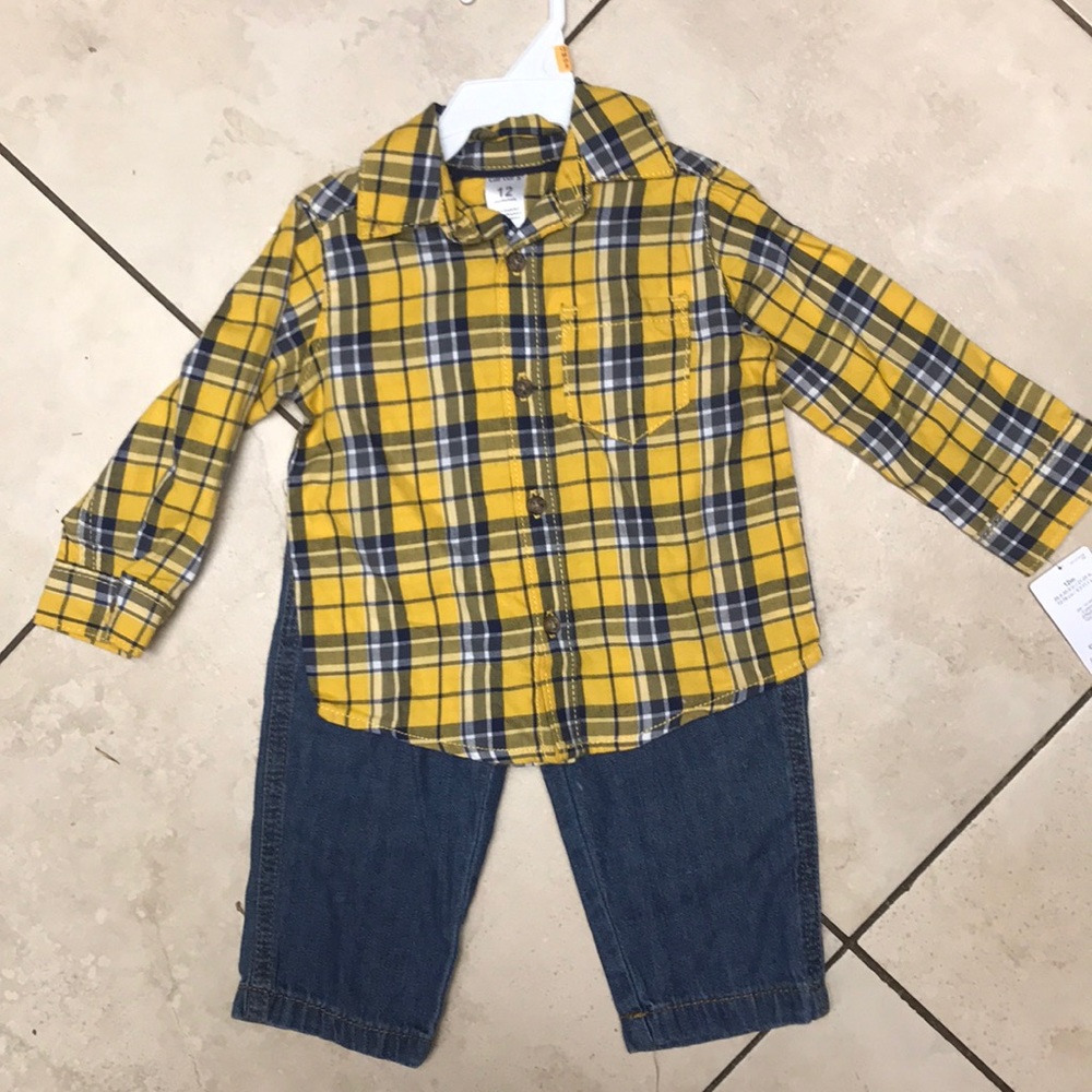 NWT Carter’s 12 mos. button down shirt & jeans